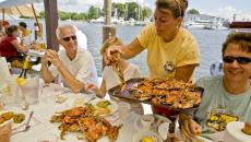 Dining at the Crab Claw Restaurant, St. Michaels