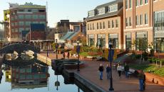 Carroll Creek Linear Park in downtown Frederick, MD