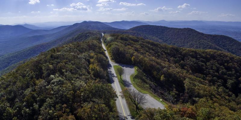 Blue Ridge Parkway (photo courtesy Virginia's Blue Ridge) Blue Ridge Parkway, Virginia, mountains, drive