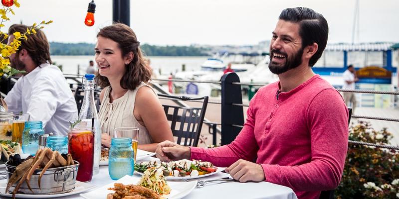 Alexandria, couple, dining, waterfront, Virginia