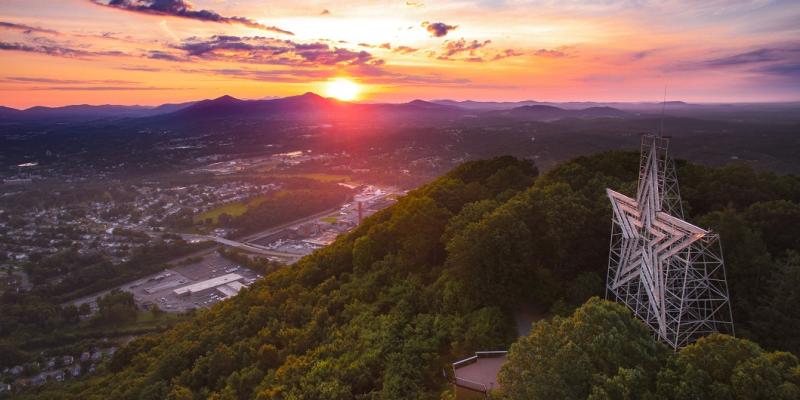Sunset over Roanoke, Virginia