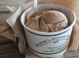 A cup of chocolate ice cream