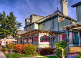 Exterior view of the Victorian style inn