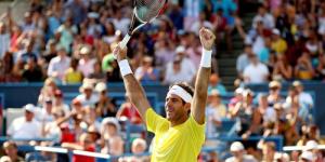 Juan Martin del Potro celebrates on the court