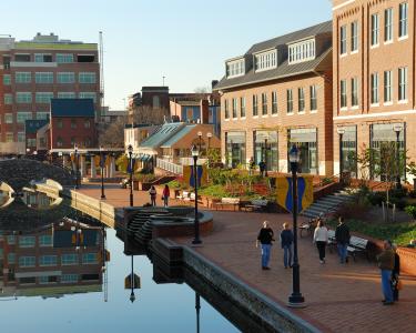 Carroll Creek Linear Park in downtown Frederick, MD