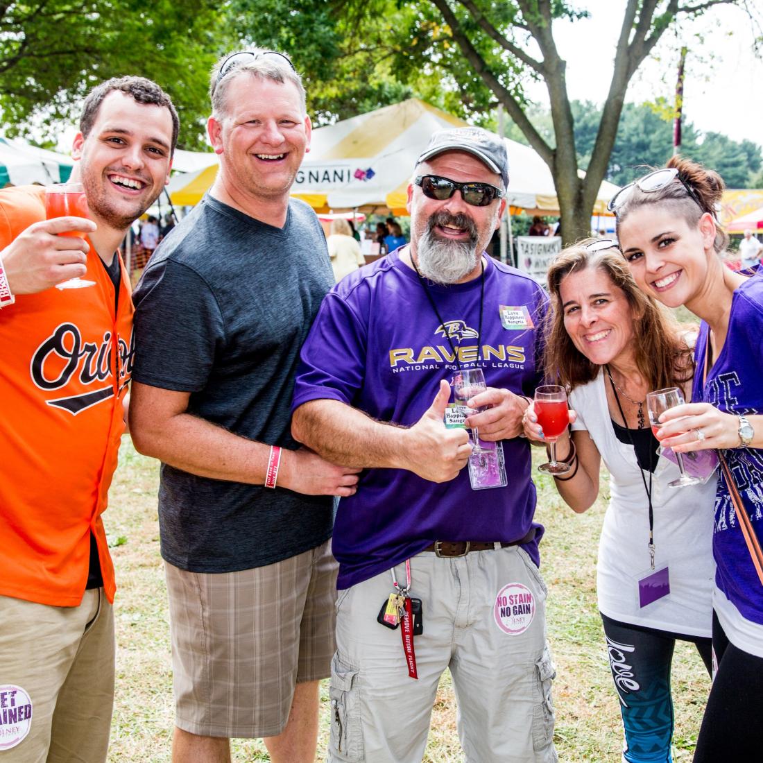 Festival goers toast for the camera