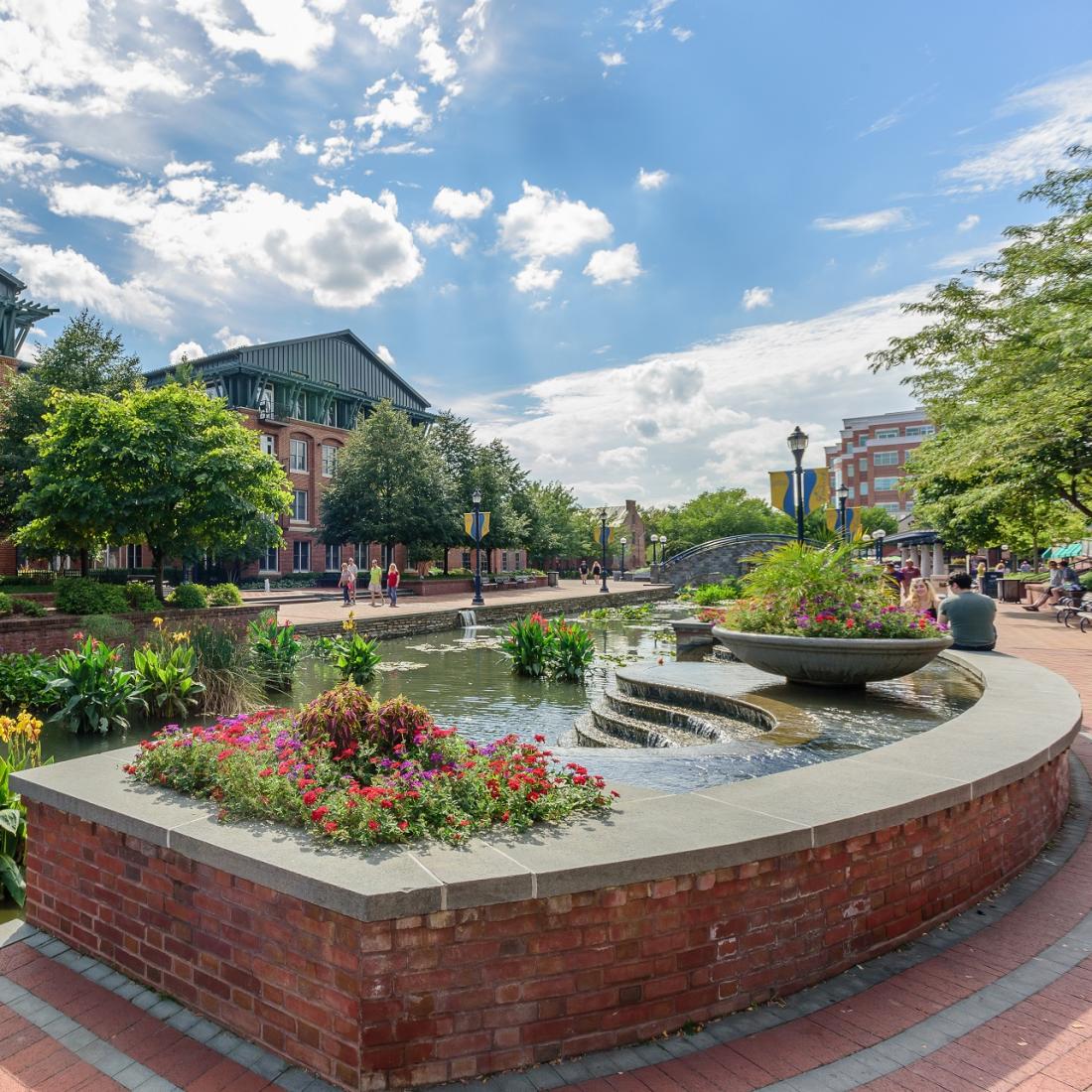 Scenic view of the park in spring