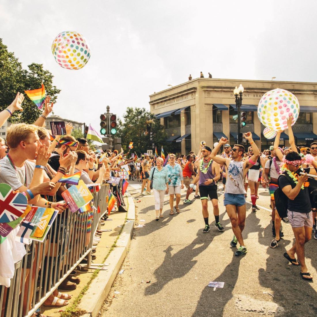 Pride parade in the streets of Washington, DC