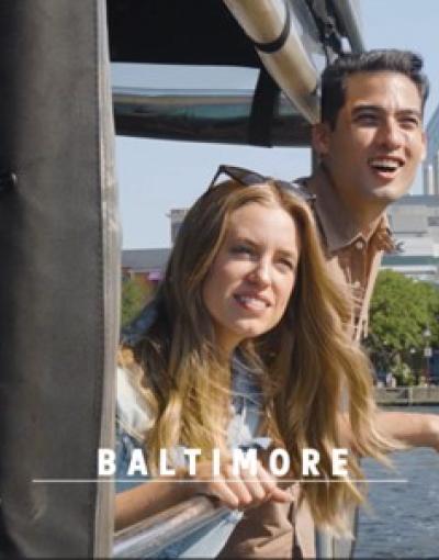 A couple on a water taxi