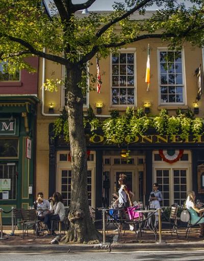 Shops along historic King Street in Alexandria, Virginia